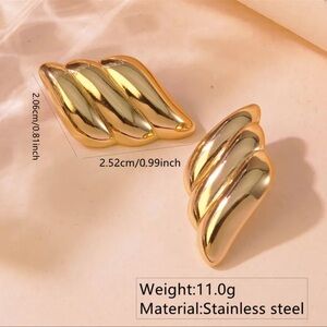 Gold Stainless Steel Earrings